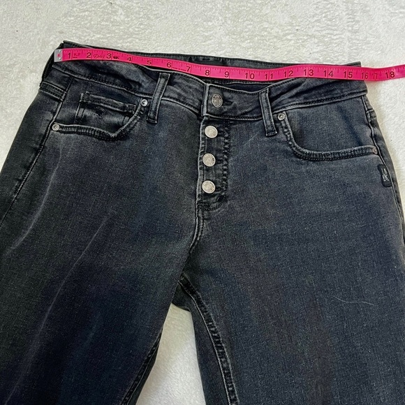 Silver Jeans Boyfriend Black Distressed Straight Leg - Size 31 - Picture 7 of 9